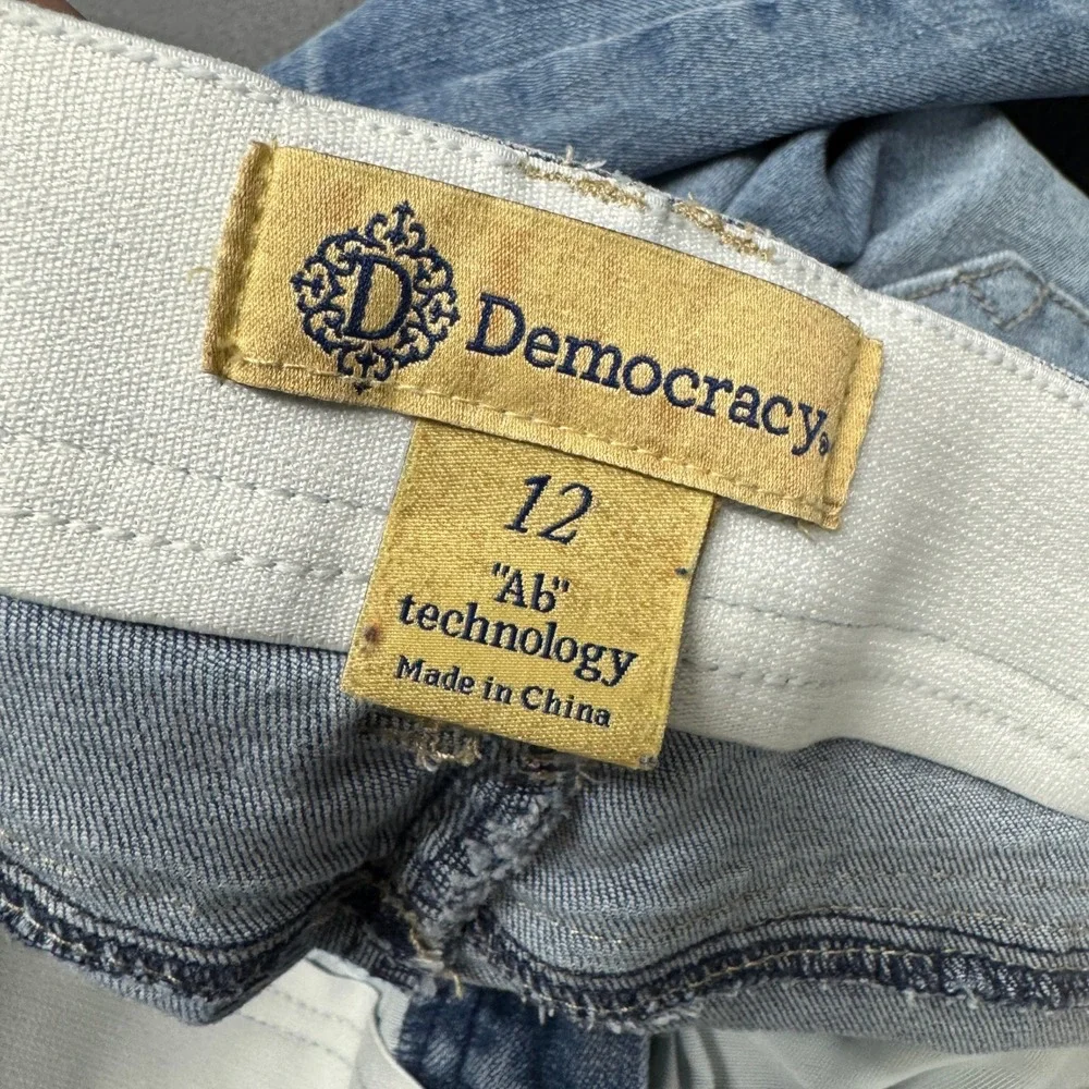 Democracy Jeans Womens 12 (32x28 ACTUAL) Ab technology Blue Denim Stretch